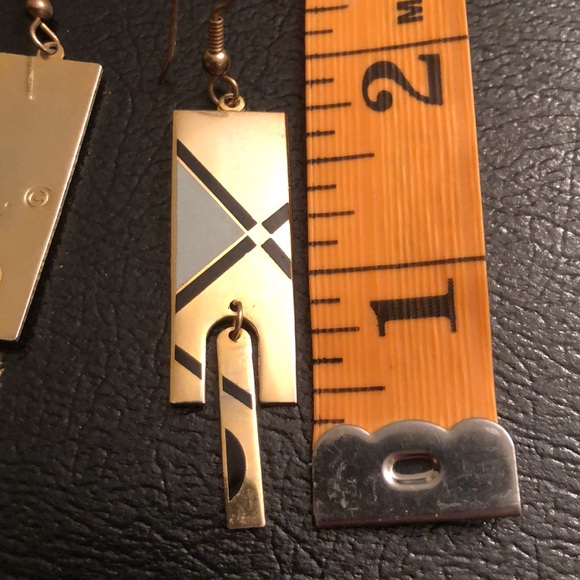 Vintage Nuri Earrings - Timeless Art Deco Geometric Style - #415 - Picture 3 of 3